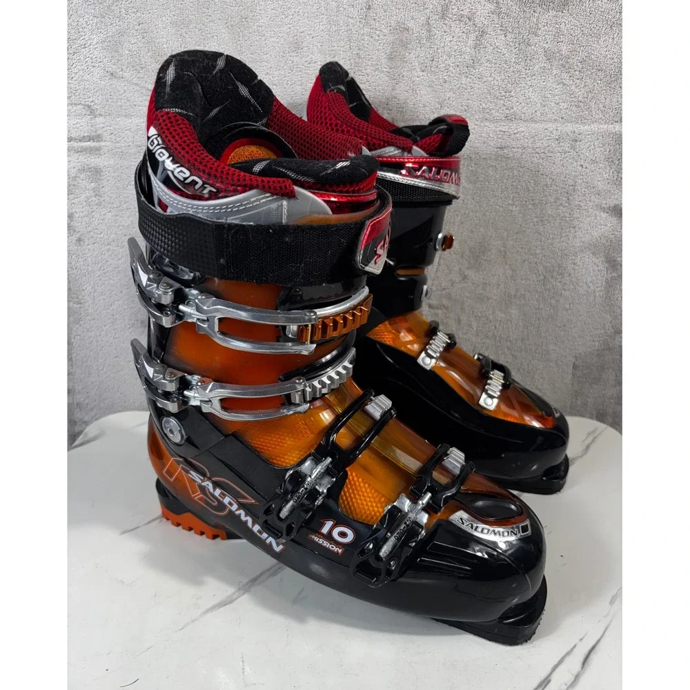 Salomon Mission RS 10 Ski Boots Mens 11.5 29.5 Black Orange Energizer 90 Flex